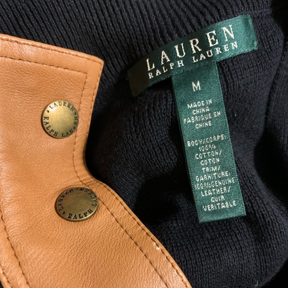 RALPH LAUREN vintage sweater vest w/leather trim. - Picture 4 of 4